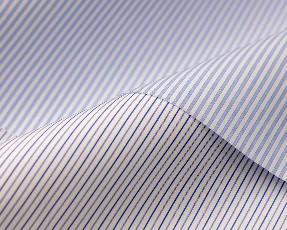 Blue and white striped shirting